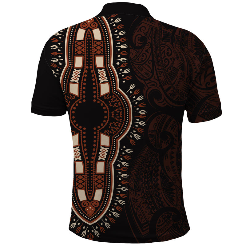 Africa Dashiki African Tribal Art Mixed Polynesian Tattoo Red Color Unique Polo Shirt