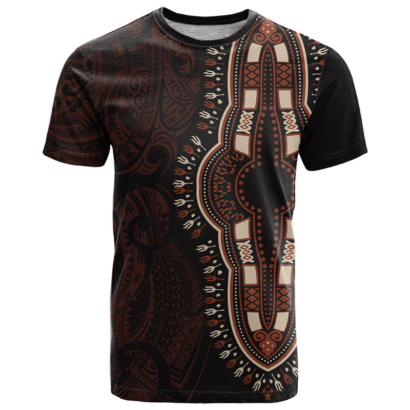 Africa Dashiki African Tribal Art Mixed Polynesian Tattoo Red Color Unique T Shirt