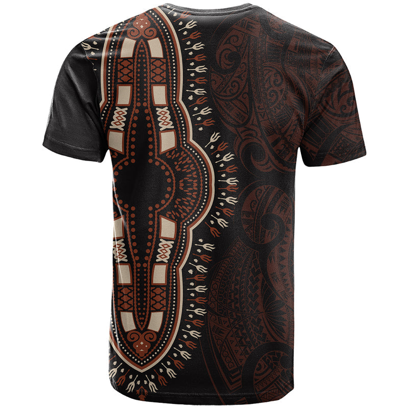 Africa Dashiki African Tribal Art Mixed Polynesian Tattoo Red Color Unique T Shirt
