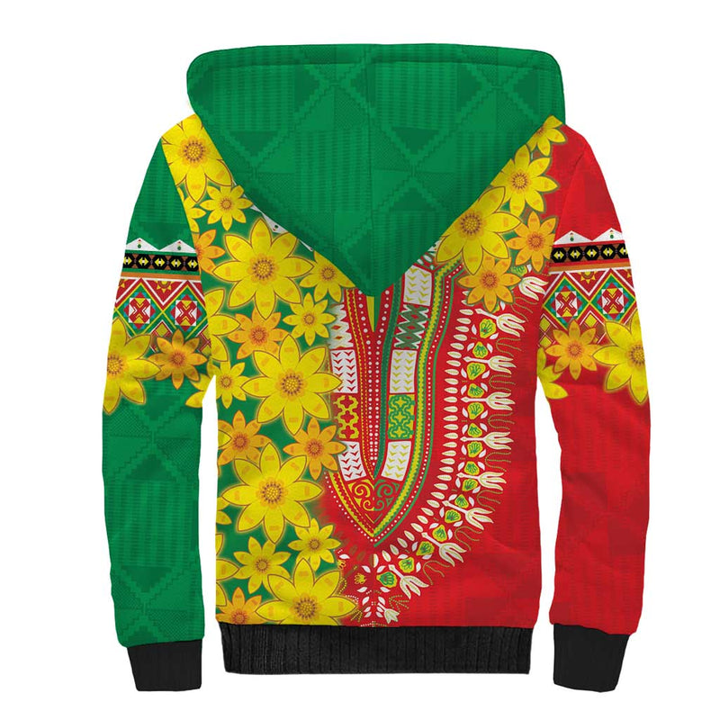 Ethiopian New Year Enkutatash Adey Abeba Flower Art Sherpa Hoodie