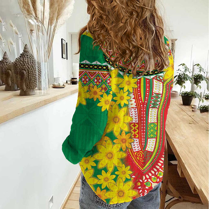 Ethiopian New Year Enkutatash Adey Abeba Flower Art Women Casual Shirt