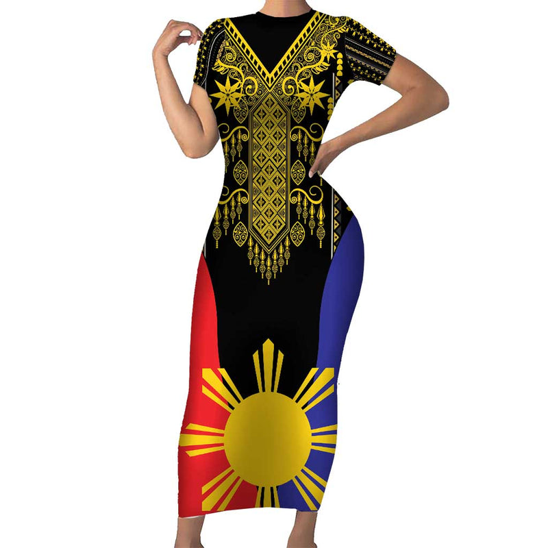 Afro Pinoy Blackapino Half Black Filipino Short Sleeve Bodycon Dress