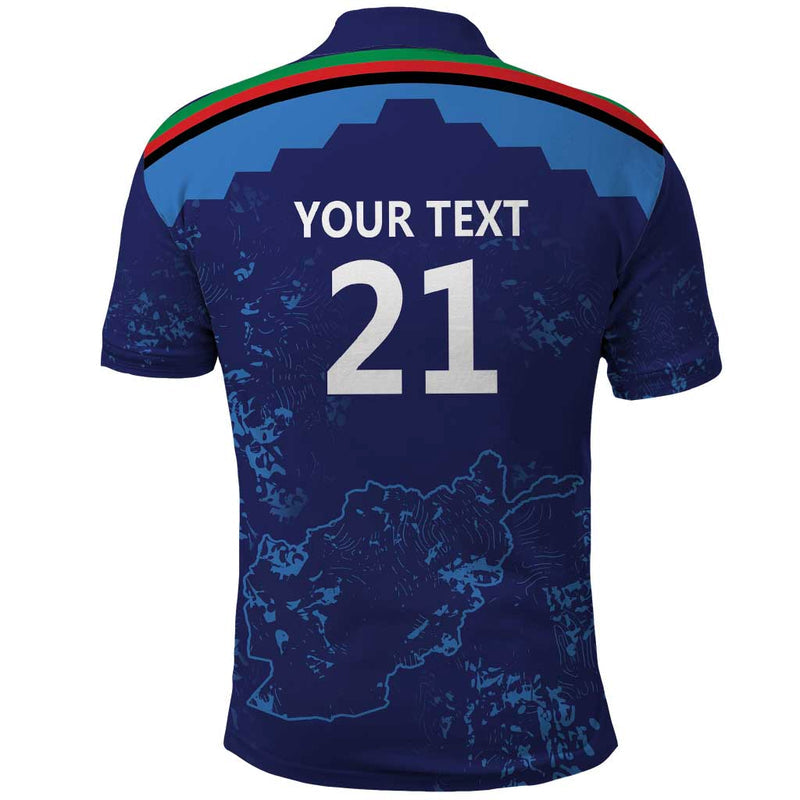 Afghan Atalans Cricket Custom Afghanistan Map with Sporty Style Polo Shirt