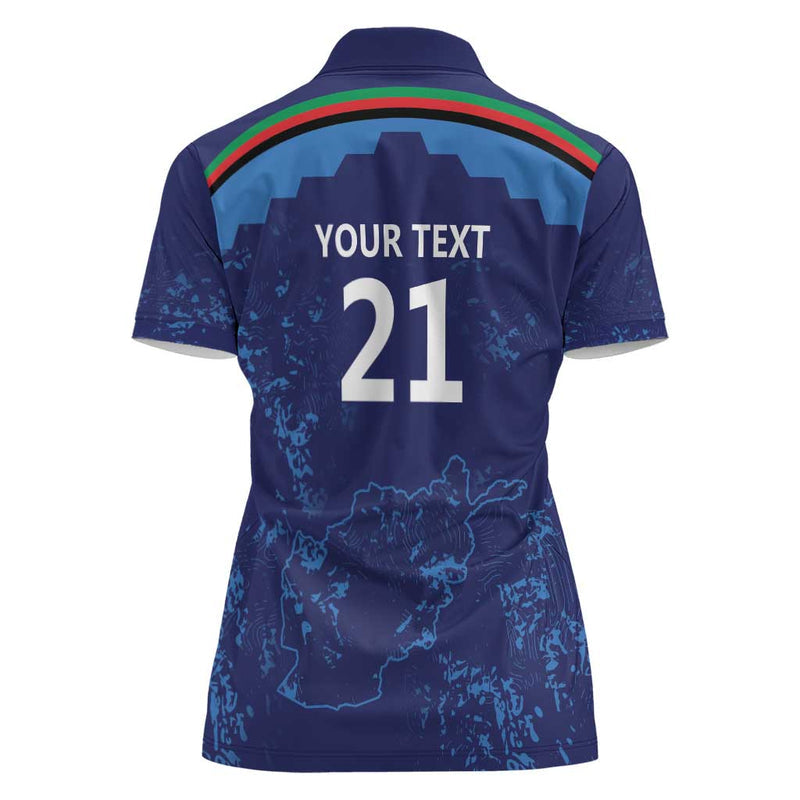 Afghan Atalans Cricket Custom Afghanistan Map with Sporty Style Women Polo Shirt
