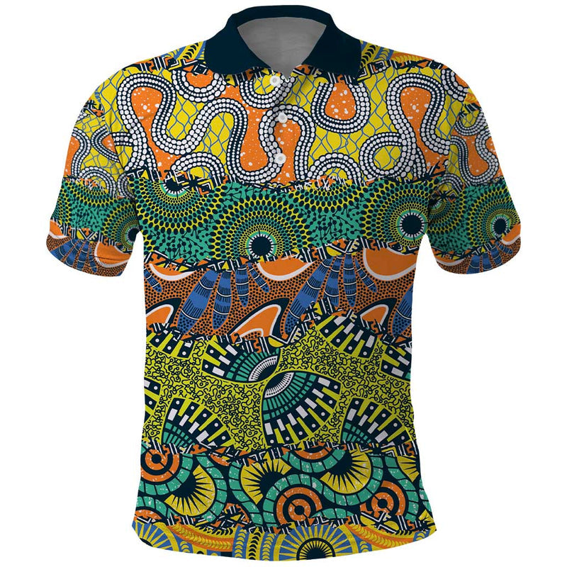 Africa Tribal Mixed Pattern Polo Shirt