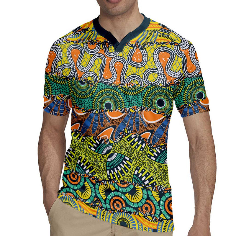 Africa Tribal Mixed Pattern Rugby Jersey
