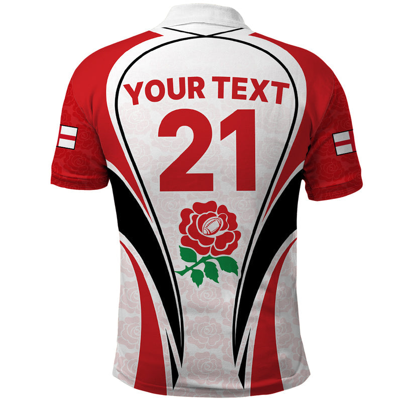 Custom England Rugby Come On Red Rose Word Cup 2023 Polo Shirt