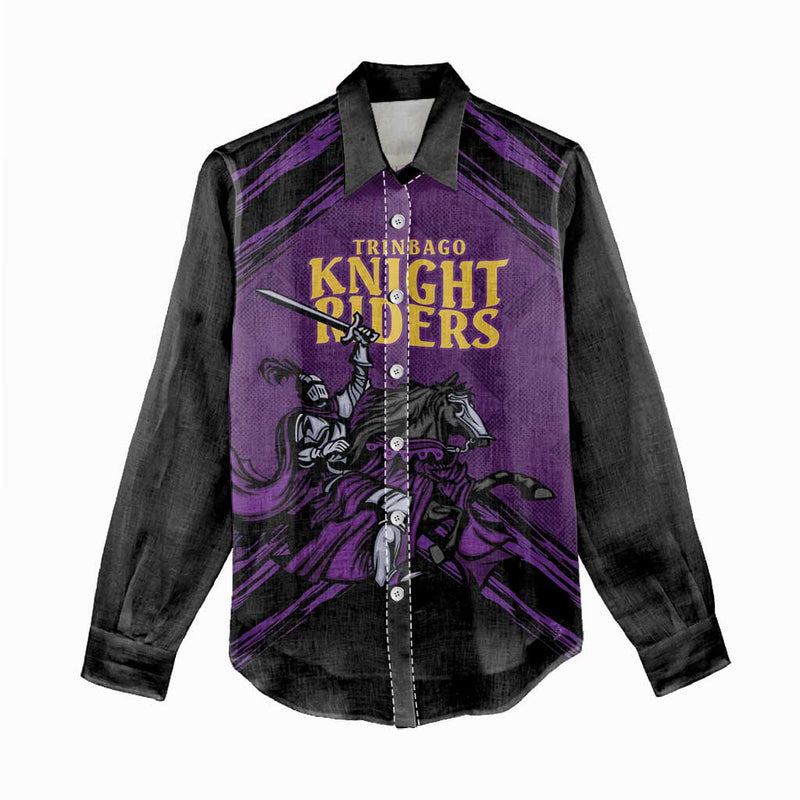 Custom Caribbean Cricket Trinidad and Tobago Cricket Women Casual Shirt TKR Champions 2025 Purple Edition