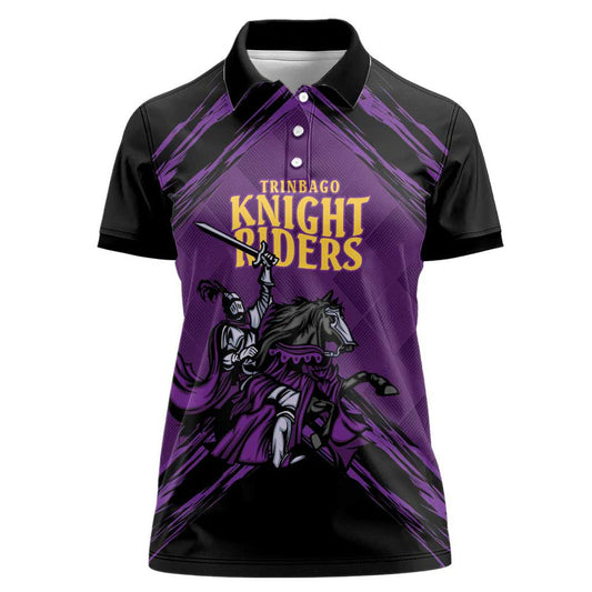 Custom Caribbean Cricket Trinidad and Tobago Cricket Women Polo Shirt TKR Champions 2025 Purple Edition