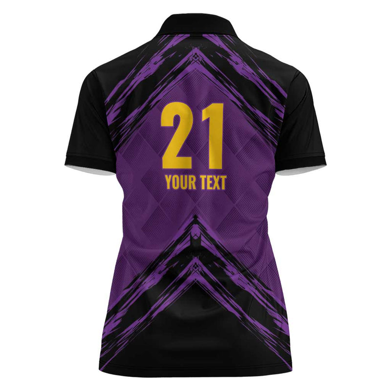 Custom Caribbean Cricket Trinidad and Tobago Cricket Women Polo Shirt TKR Champions 2025 Purple Edition