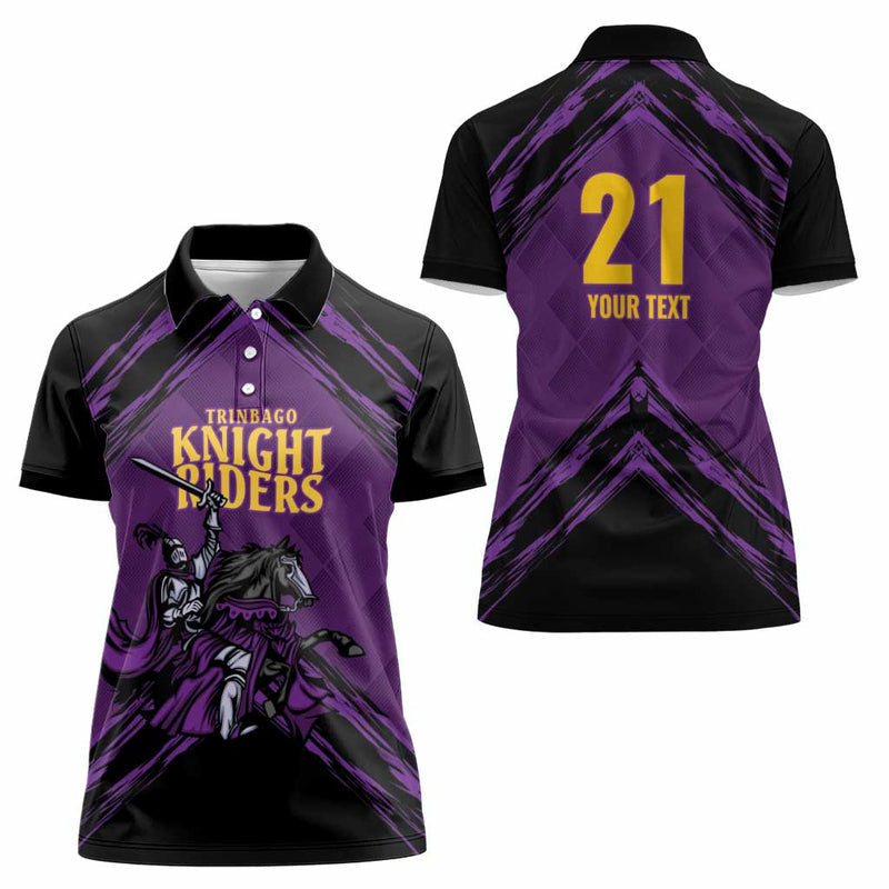 Custom Caribbean Cricket Trinidad and Tobago Cricket Women Polo Shirt TKR Champions 2025 Purple Edition