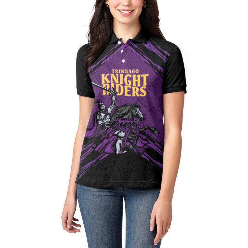 Custom Caribbean Cricket Trinidad and Tobago Cricket Women Polo Shirt TKR Champions 2025 Purple Edition