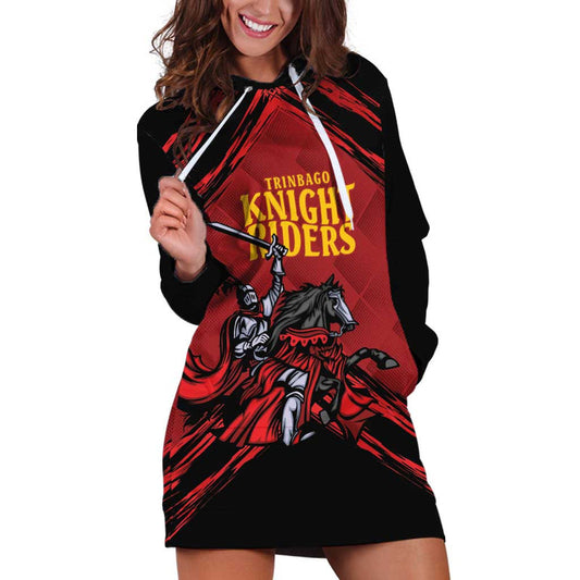 Custom Caribbean Cricket Trinidad and Tobago Cricket TKR Champions 2025 Red Edition Hoodie Dress