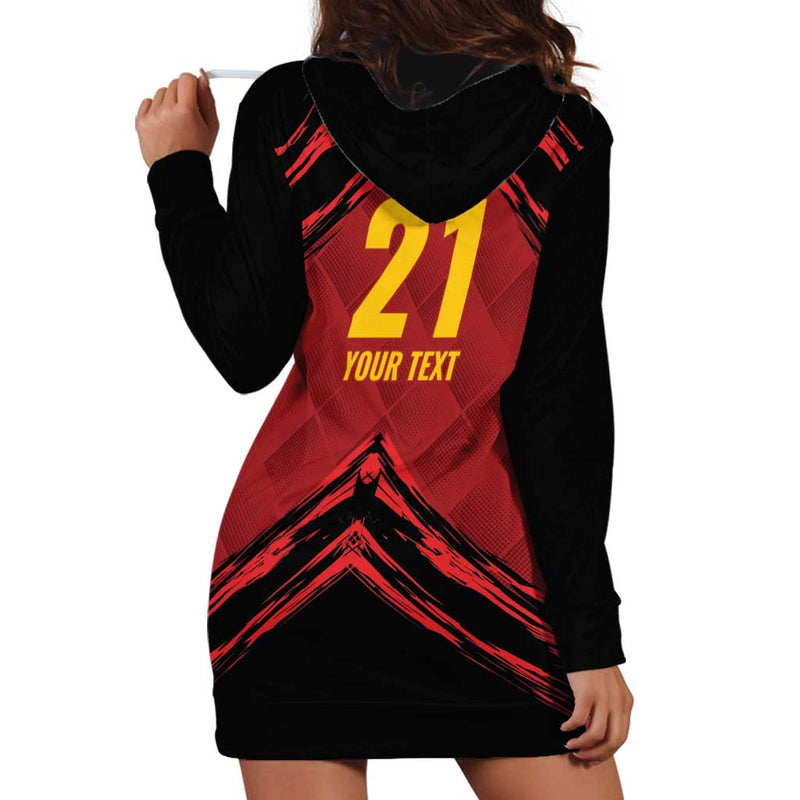 Custom Caribbean Cricket Trinidad and Tobago Cricket TKR Champions 2025 Red Edition Hoodie Dress