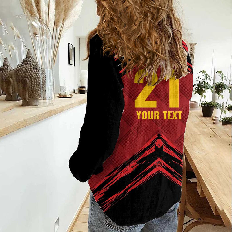 Custom Caribbean Cricket Trinidad and Tobago Cricket Women Casual Shirt TKR Champions 2025 Red Edition