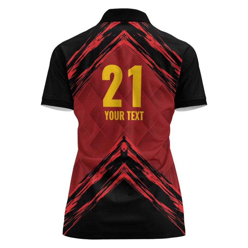 Custom Caribbean Cricket Trinidad and Tobago Cricket Women Polo Shirt TKR Champions 2025 Red Edition