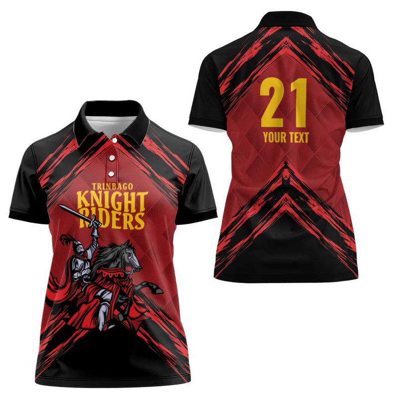 Custom Caribbean Cricket Trinidad and Tobago Cricket Women Polo Shirt TKR Champions 2025 Red Edition