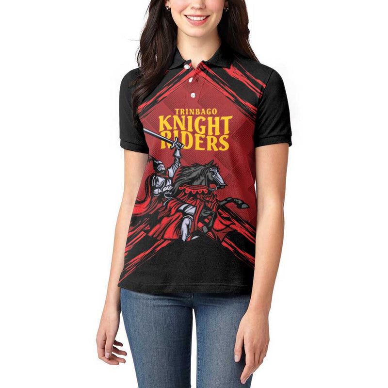 Custom Caribbean Cricket Trinidad and Tobago Cricket Women Polo Shirt TKR Champions 2025 Red Edition
