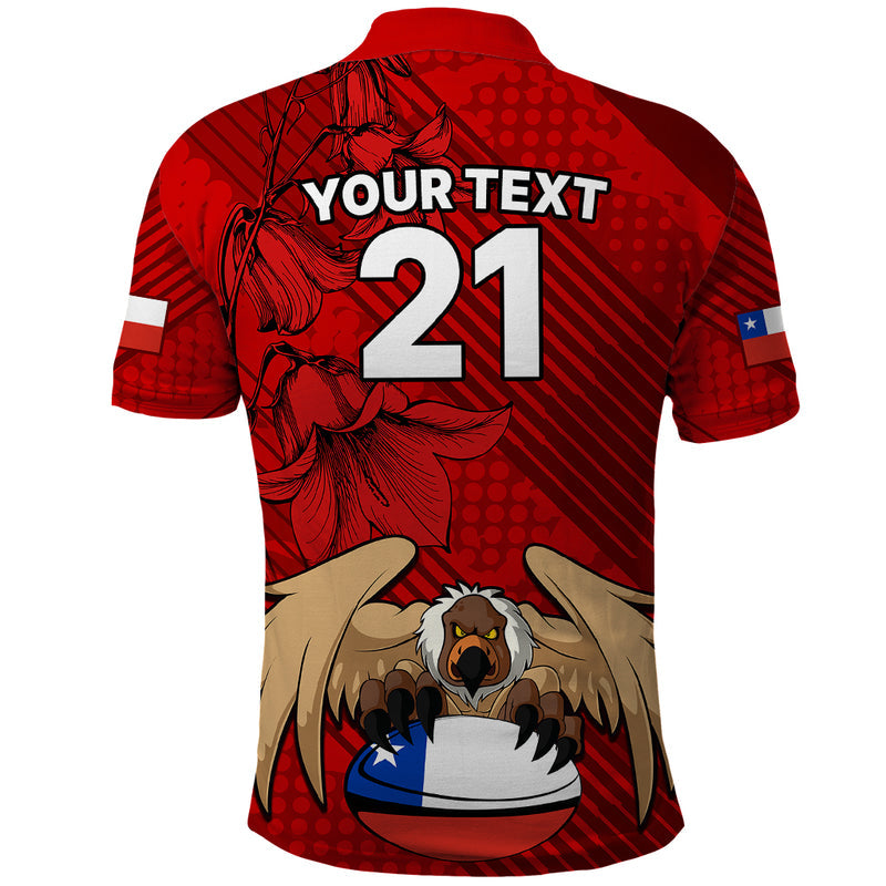 Custom Chile Rugby Los Condores Mascot with Bellflower World Cup 2023 Polo Shirt