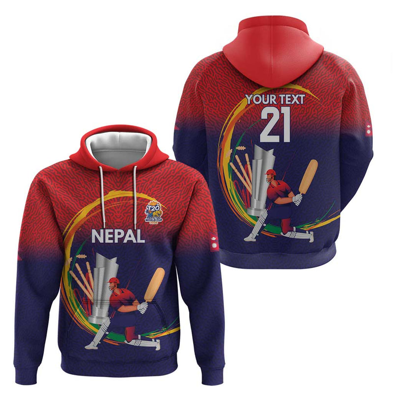 Custom Cricket Nepal East Asia-Pacific Hoodie Nepal Cricket Crown Quest