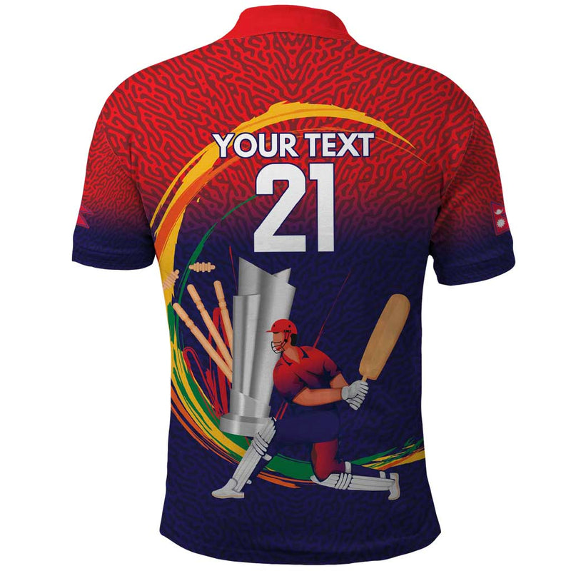 Custom Cricket Nepal East Asia-Pacific Polo Shirt Nepal Cricket Crown Quest
