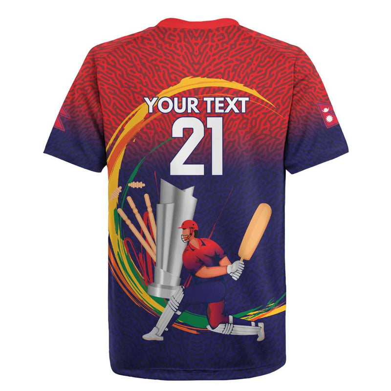Custom Cricket Nepal East Asia-pacific Nepal Cricket Crown Quest Rugby Jersey