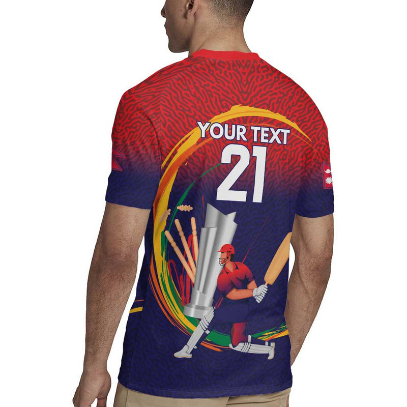 Custom Cricket Nepal East Asia-pacific Nepal Cricket Crown Quest Rugby Jersey
