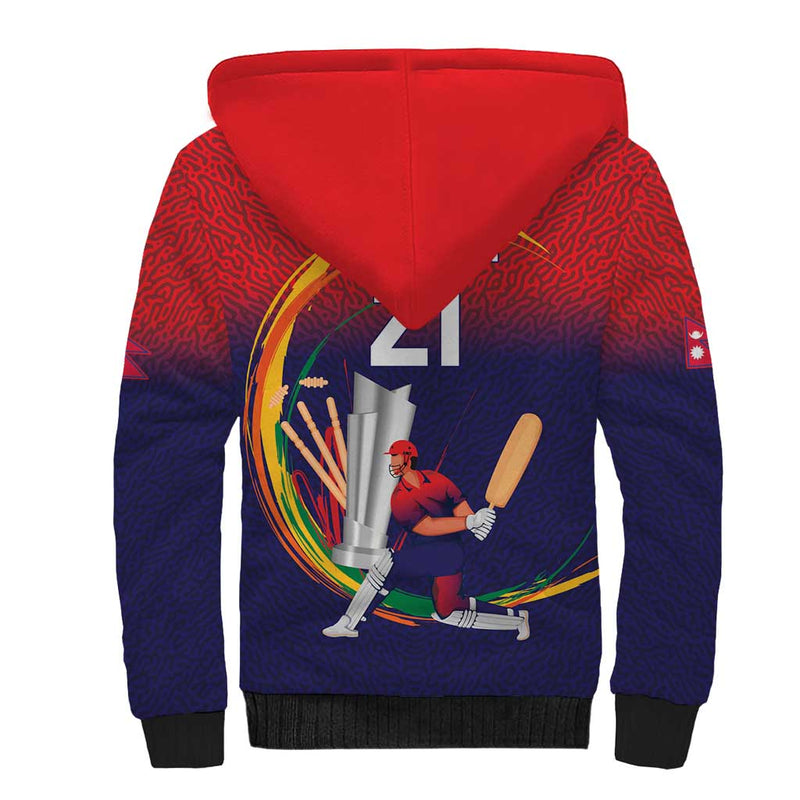 Custom Cricket Nepal East Asia-Pacific Sherpa Hoodie Nepal Cricket Crown Quest