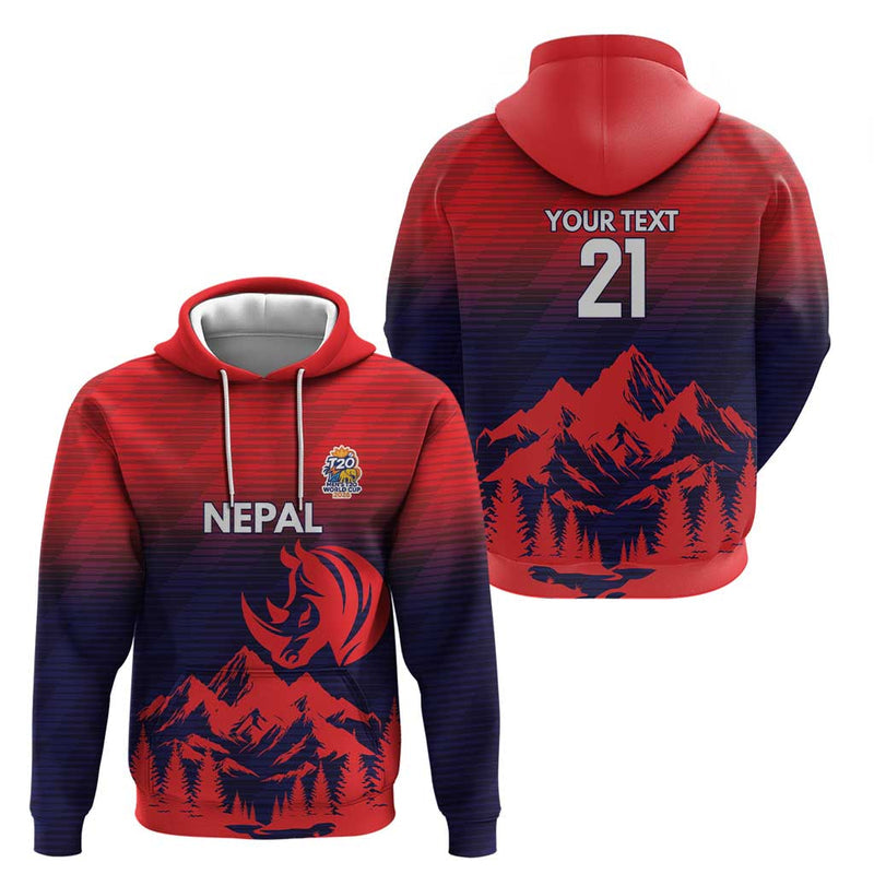 Custom Cricket Nepal East Asia-Pacific Hoodie Nepal Rhinos Twenty20