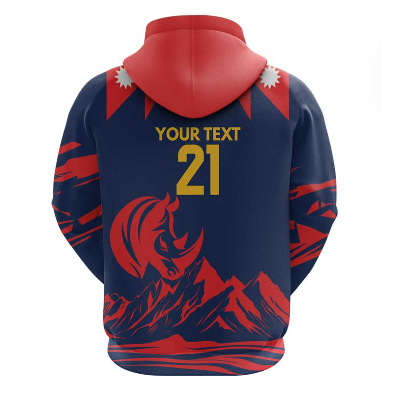 Custom Cricket Nepal East Asia-Pacific Hoodie Nepal Rhinos Champions