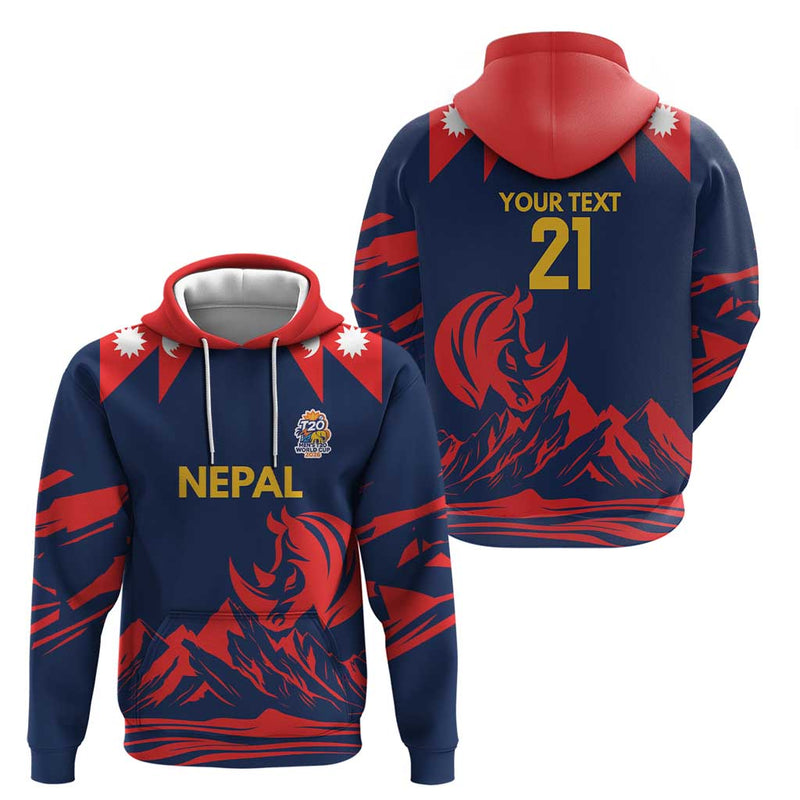 Custom Cricket Nepal East Asia-Pacific Hoodie Nepal Rhinos Champions