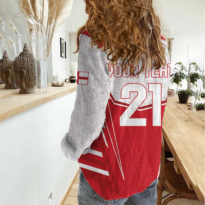 England Rugby Custom English Bull Dog Mascot Sporty Women Casual Shirt