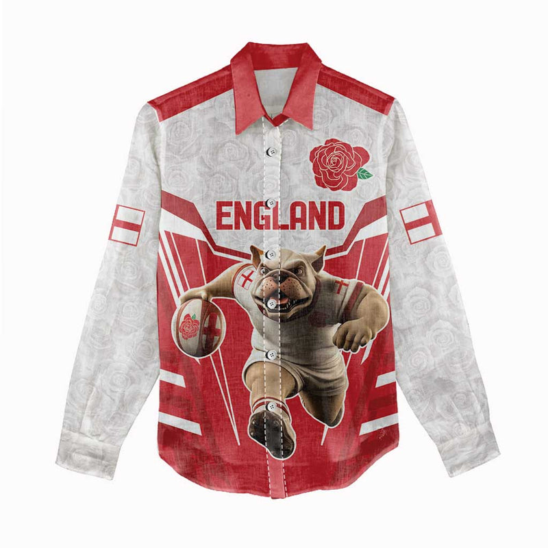 England Rugby Custom English Bull Dog Mascot Sporty Women Casual Shirt