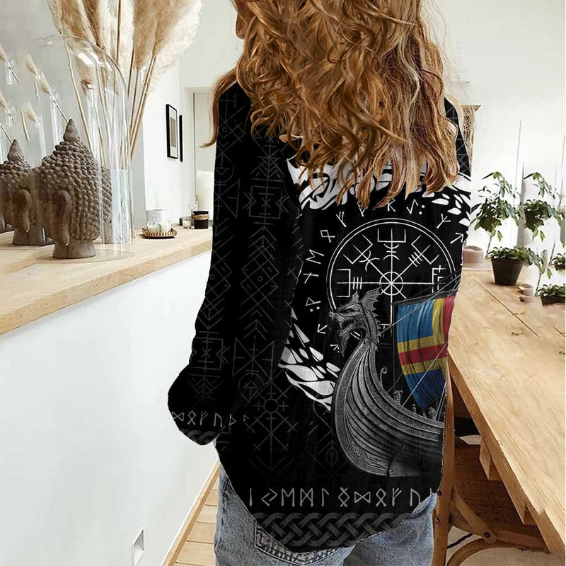 Aland Viking Drakkar Viking Blood Women Casual Shirt