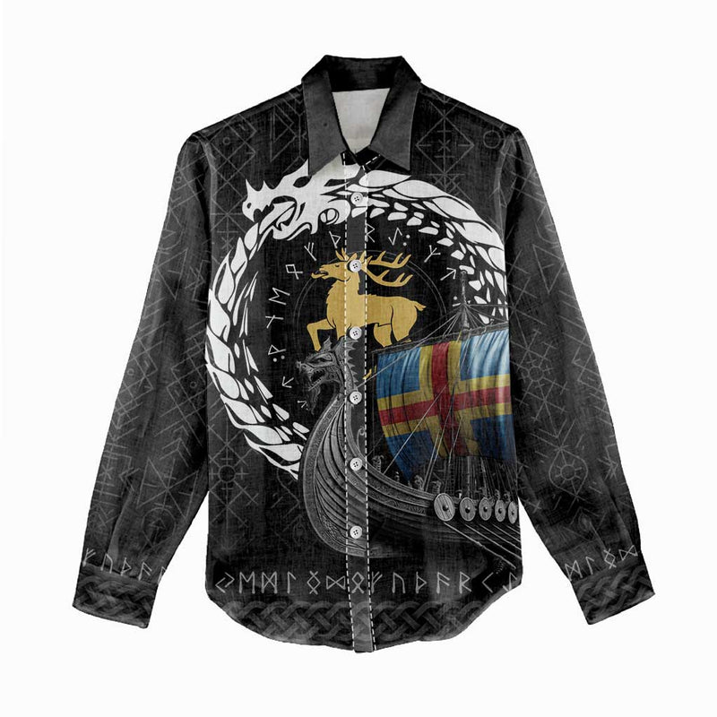 Aland Viking Drakkar Viking Blood Women Casual Shirt