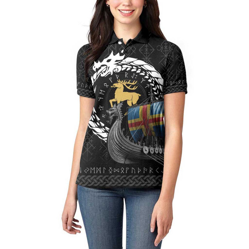 Aland Viking Drakkar Viking Blood Women Polo Shirt