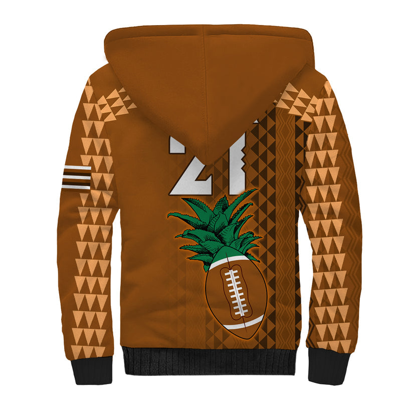 Custom Hawaii Honolulu Bowl With Kakau Tribal Pattern Sherpa Hoodie