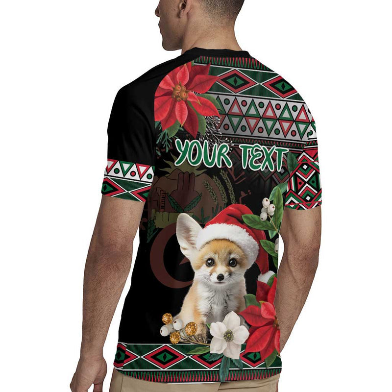 Algeria Christmas Fennec Fox Santa And Traditional Pattern Rugby Jersey
