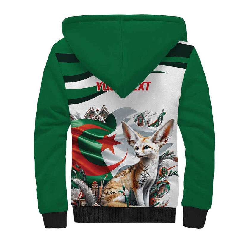 Algeria Fennec Fox with Algerian Culture and Nature Sherpa Hoodie