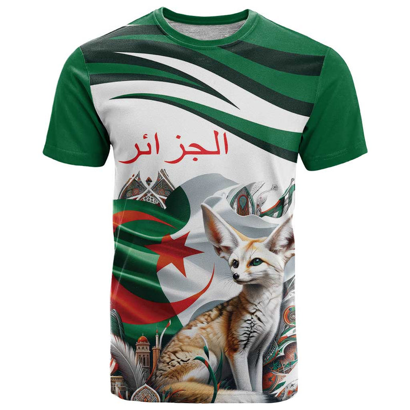 Algeria Fennec Fox with Algerian Culture and Nature T Shirt