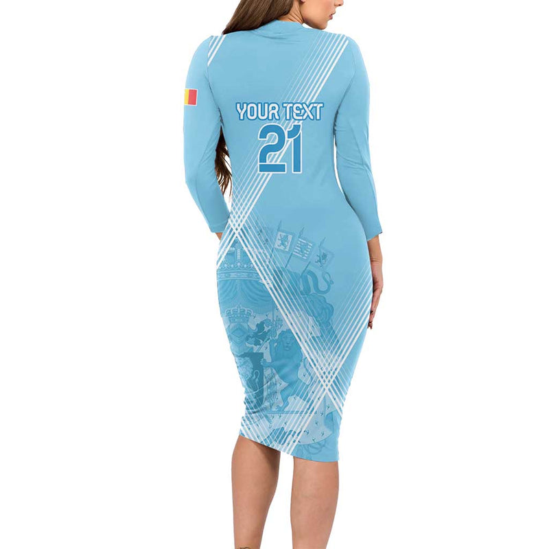 Custom Belgium 1895 Football De Rode Duivels Come Together Long Sleeve Bodycon Dress