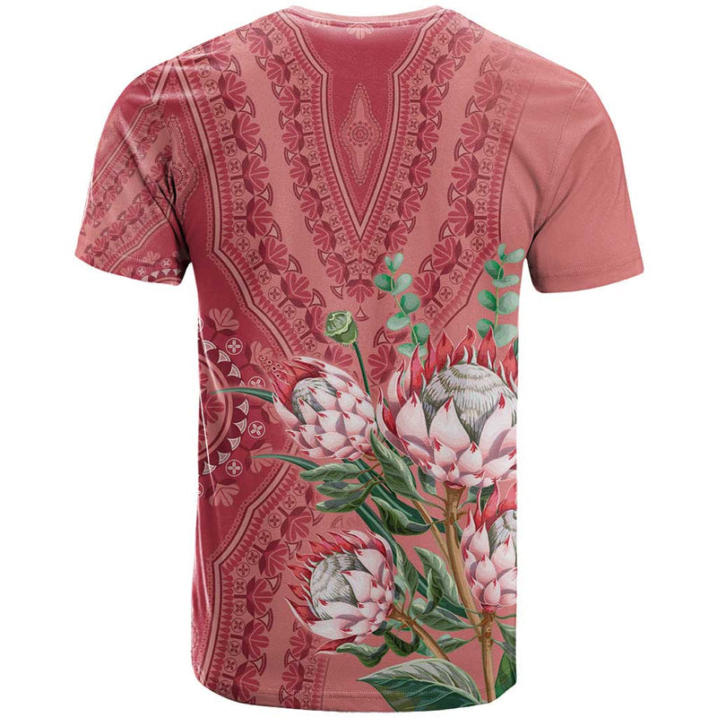 Africa King Proteas Dashiki Motif Peach Style T Shirt