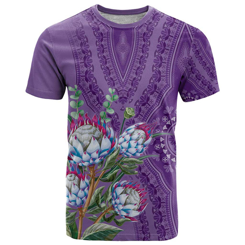Africa King Proteas Dashiki Motif Violet Style T Shirt