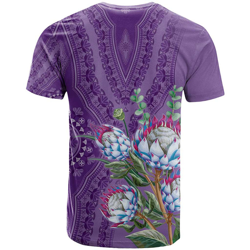 Africa King Proteas Dashiki Motif Violet Style T Shirt