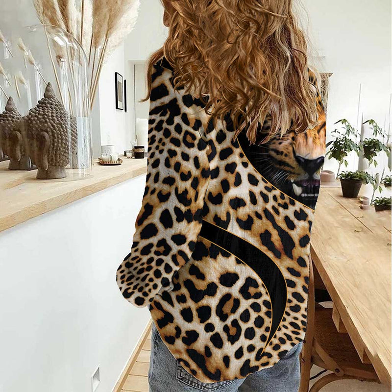 Africa Leopard Skin Pattern Version 01 Women Casual Shirt