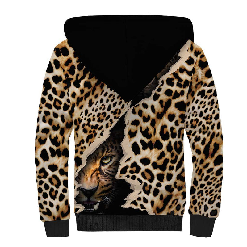 Africa Leopard Skin Pattern Version 02 Sherpa Hoodie