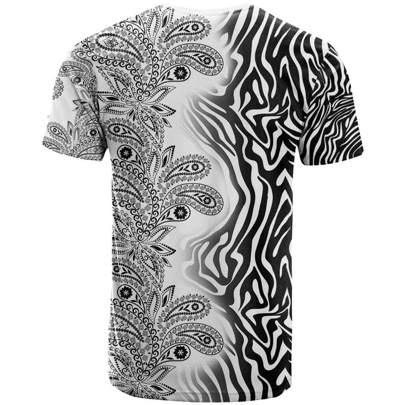 Africa Zebra Mix Paisley Tribal Pattern T Shirt