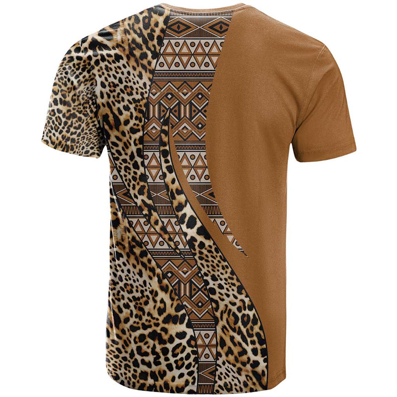 Africa Leopard Mix Native Tribal Pattern T Shirt