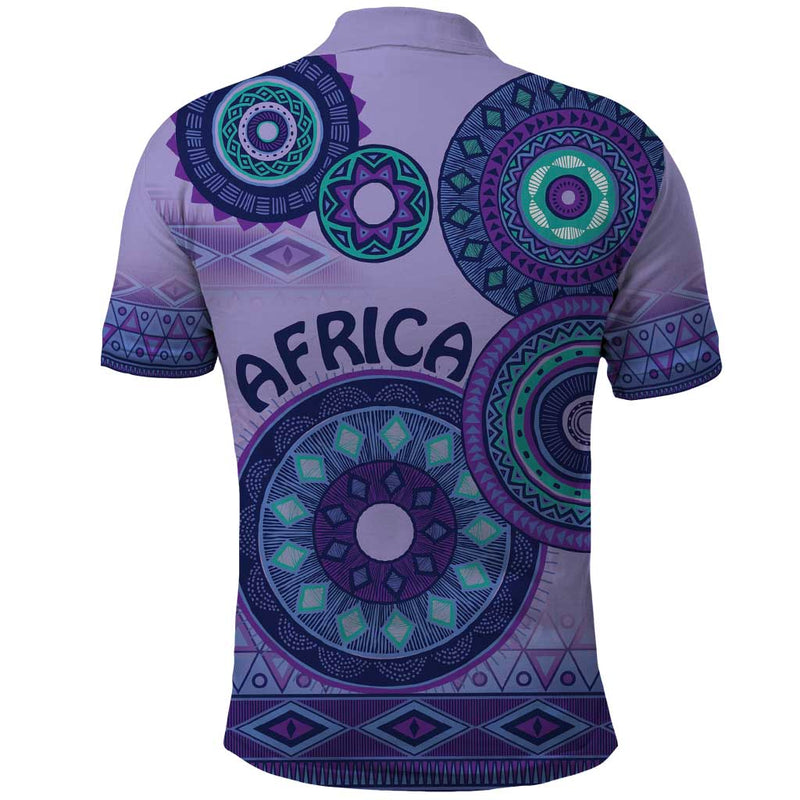 Africa Tribal Traditional Pattern Purple Motif Polo Shirt