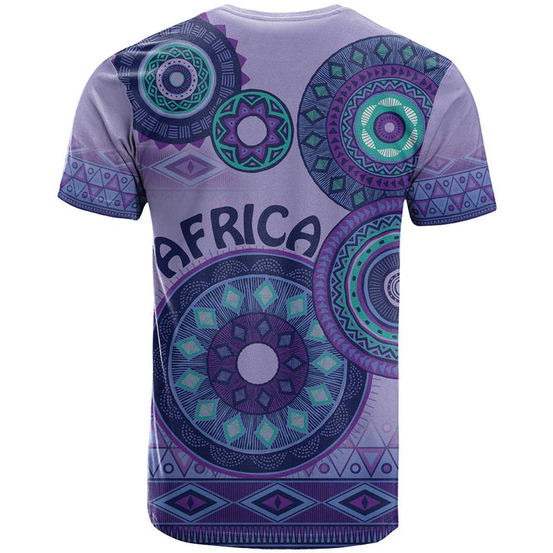 Africa Tribal Traditional Pattern Purple Motif T Shirt